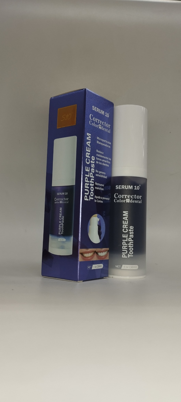 Crema dental blanqueadora morada